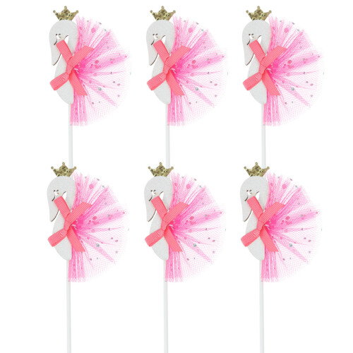 12 Unidades Decorações Cobre Cisne Cupcake