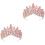 2 Unidades Tiara Cristal Coroa Noiva Rosa 3