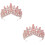 2 Unidades Tiara Cristal Coroa Noiva Rosa 6