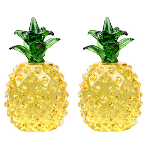 2 Unidades De Cristal Abacaxi Decoração Para 2