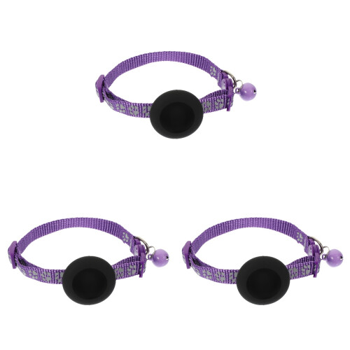 3Pcs Coleira Para Ajustável Refletiva Com Sino Anti- 1