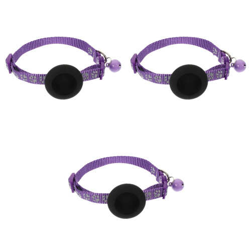 3Pcs Coleira Para Ajustável Refletiva Com Sino Anti- 2
