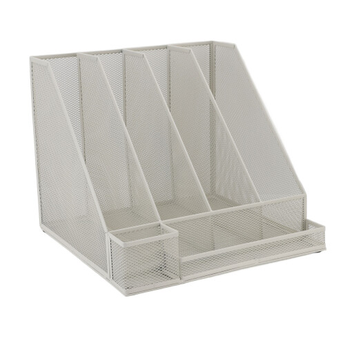 Desktop-Datei-Organizer, Eisengeflecht, weiß, 1