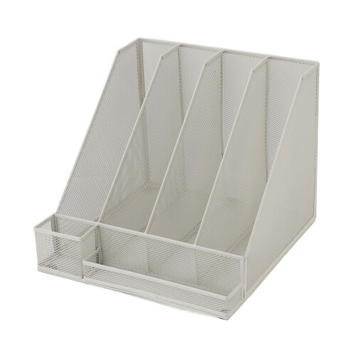 Desktop-Datei-Organizer, Eisengeflecht, weiß, 2
