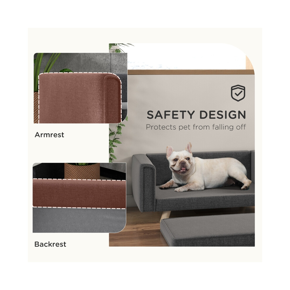 Pet Couch Grey Elevated Bed for Medium & Small Dogs Cushioned Supportive Easy-to-Clean Design-image-OPC-PMVCSFJ-NEW
