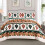 (Brown, Super King) Exquisite 3 Piece Printed Bedspread Set, include one Comfoter and Two Pillow Shams 2