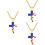 3 Pièces Pendentif Croix Américain Or 6