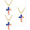 3 Pièces Pendentif Croix Américain Or 7