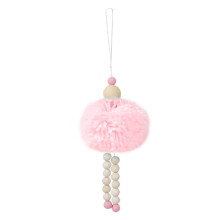 3 Peças Pingente Conta Madeira Pelúcia Decoração Quarto