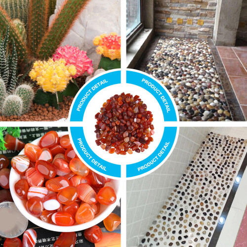 2 Pacotes De 500G Decorativas Para (Seixos Vermelhos) 2