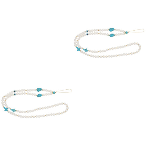 2 Pcs Colar Para Com Conta Decorativa E Corrente Longa 2