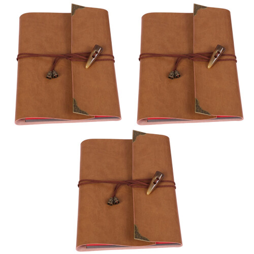 3Pcs Álbum De Fotográfico Com Capa Couro Pu 2