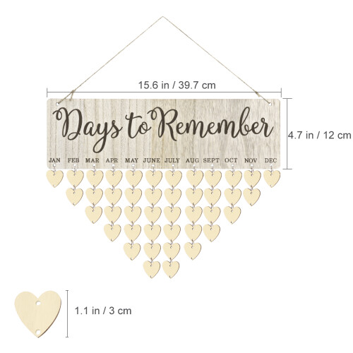 2 Unidades Quadro Days To Remember Calendário DIY 2