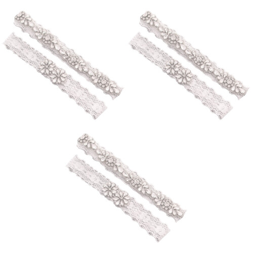 3 Pares De De Noiva Com Cristais, Tule, Para Coxa 2