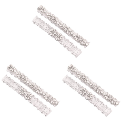 3 Pares De De Noiva Com Cristais, Tule, Para Coxa 1