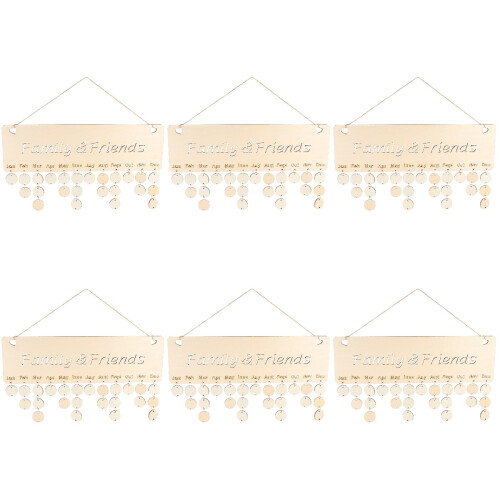 6Pcs Madeira Calendário De Lembranças Para Aniversários E Bodas 2
