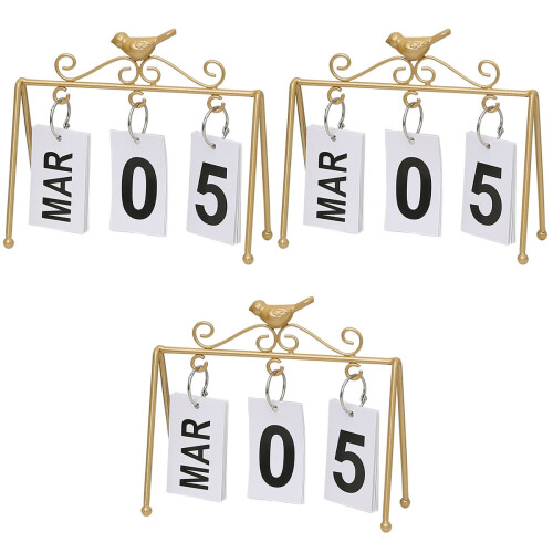 3Pcs Enfeite Calendário Com Ferro Para Escritório Presente 2