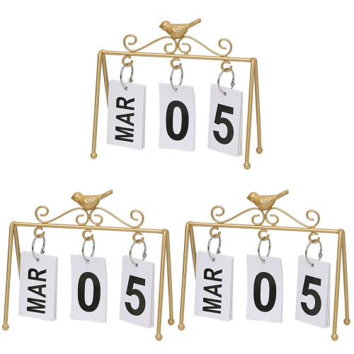 3Pcs Enfeite Calendário Com Ferro Para Escritório Presente 1