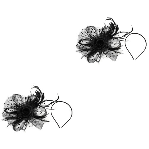 2 Conjuntos De Chapéus Fascinator Véu Para Mulheres 2