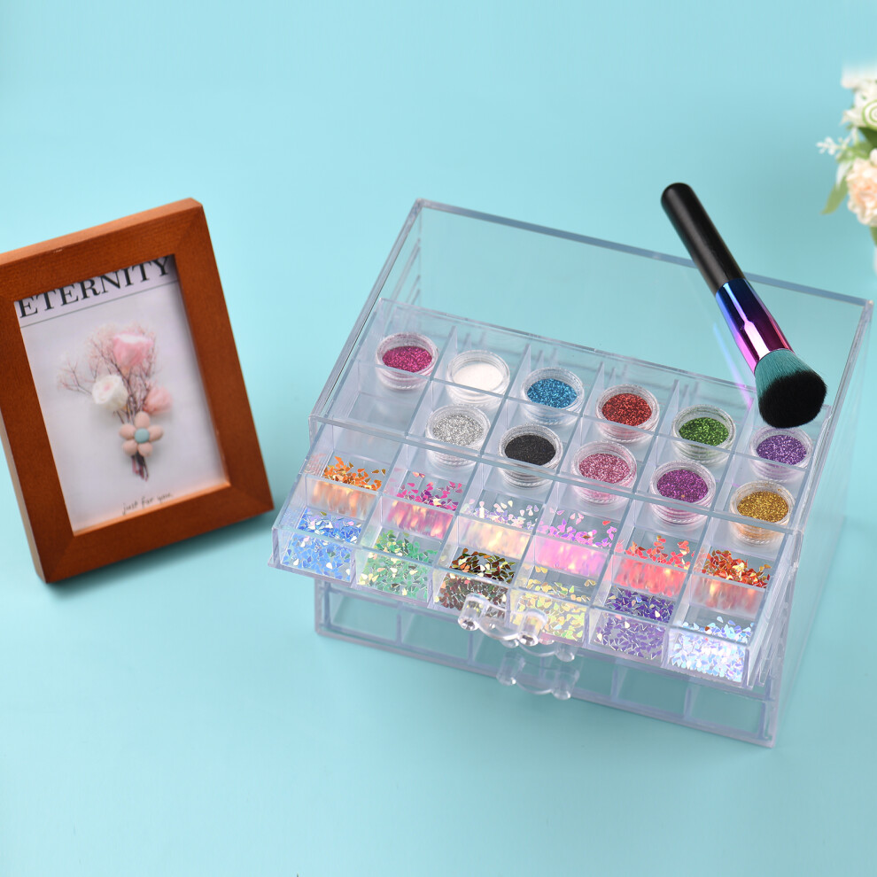 120 Slot Transparent Acrylic Drawers for Nail Art Jewelry & More