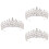 3Pcs Coroa De Noiva, Faixa , Acessório Prata E 6