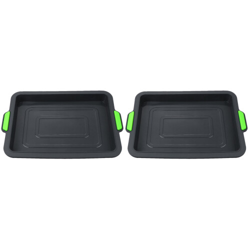 2 Unidades Tabuleiro Silicone Portátil para com Alça Preto 1