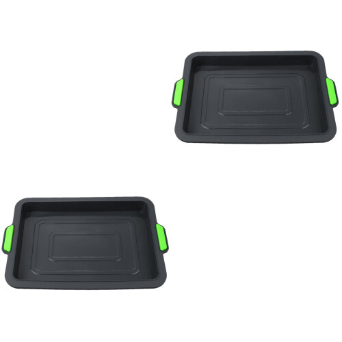 2 Unidades Tabuleiro Silicone Portátil para com Alça Preto 2