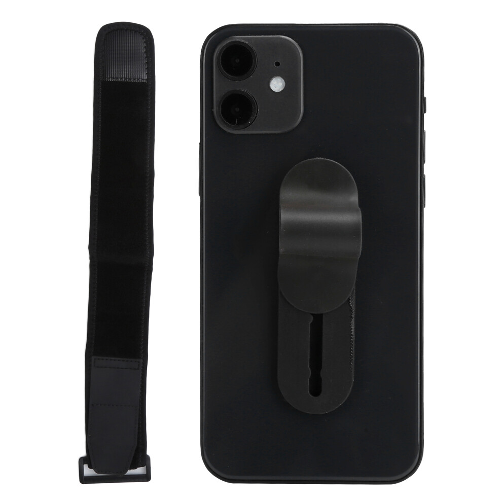 Momostick Mobile Phone Grip Stand With Gel Pad Finger Strap And Armband Black 4681359742733