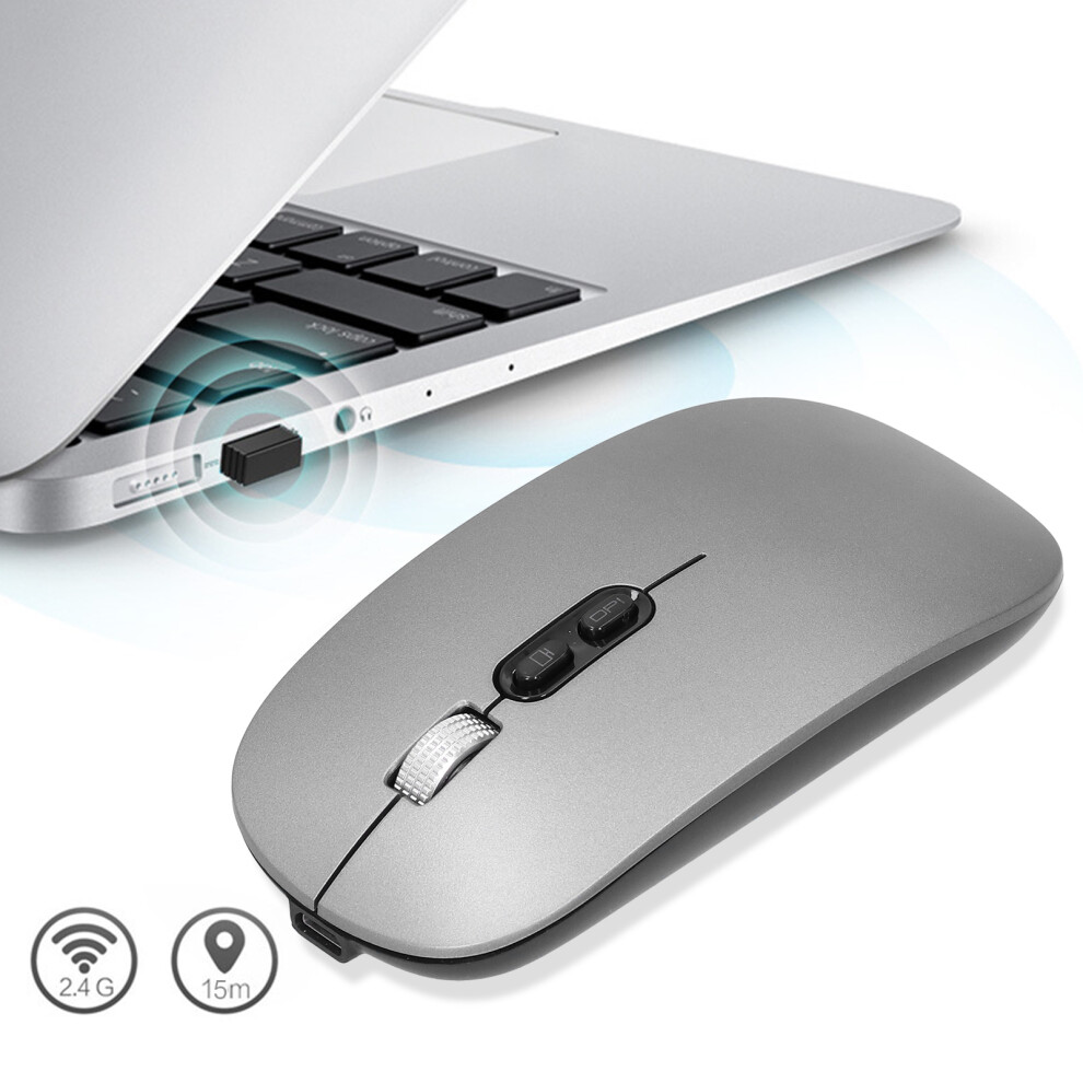 Wireless Optical Mouse 2.4Ghz/Bluetooth 5.0 Dual Mode, 800-1600 Dpi, 500Mah, Dark/Gray 8781359742705