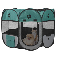 Tragbares Hund & Katzen Spielzelt, Grün/Grau, Modell XBD82