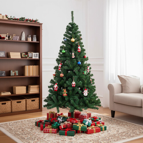 Living And Home 7FT/ 210cm Green Artificial Christmas Tree with Metal Stand