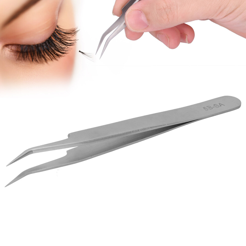 High Accuracy Stainless Steel Tweezers 5BSA Curved Head for Eyelash & Nail Art