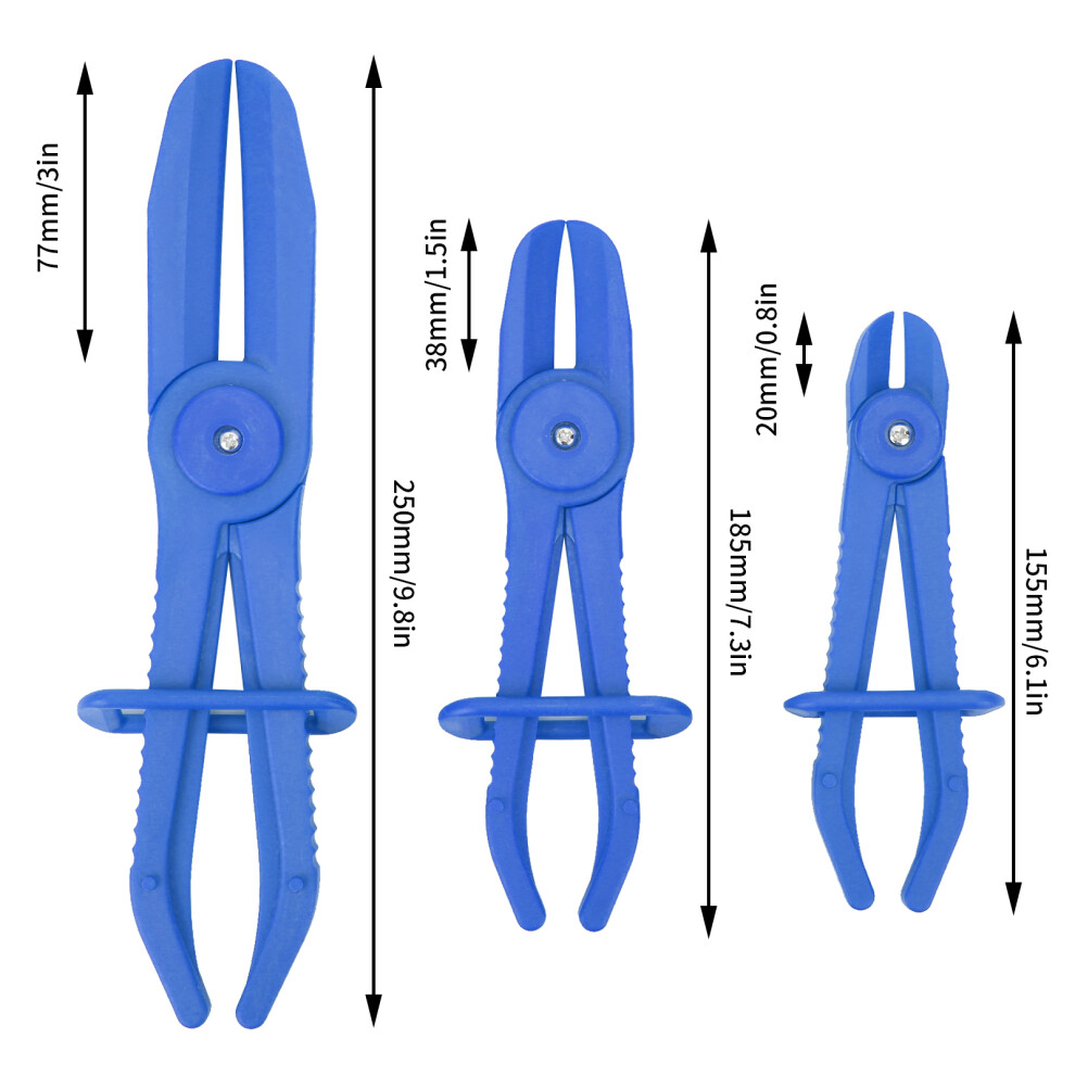 Plastic Hose Clamp Tool 3Pcs Pipe Tube Cutter Pliers Blue Antislip Handle 9361359759041