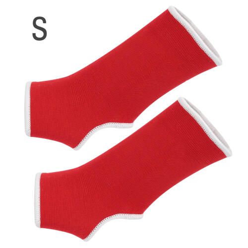 Red Nylon Breathable Ankle Brace Support for Boxing, Pair 2