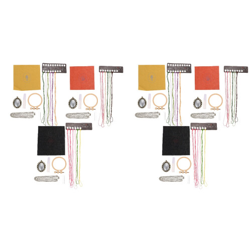 6 Sets Diy Stick-Kit Mit Bestickten Anhängern Und Pulloverkette 2