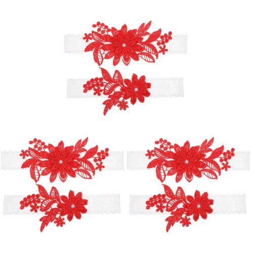 3 Sets Elastische Spitzenstrumpfband Für Oberschenkel 2