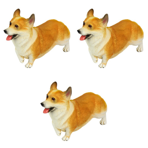 3Stk Simulation Corgi Figur Modell Spielzeug Desktop 2