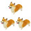 3Stk Simulation Corgi Figur Modell Spielzeug Desktop 2