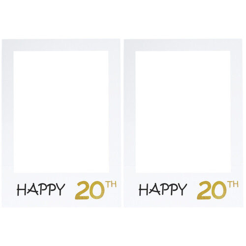 2Stk Happy 20Th Selbermach Papier Bilderrahmen Für 1