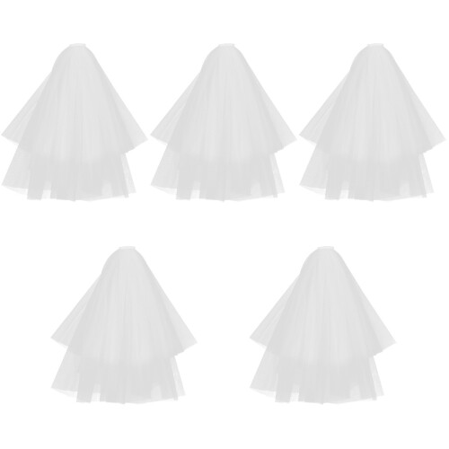 5St Bruidsluier Witte Lange Tule Decoratieve Accessoire 2
