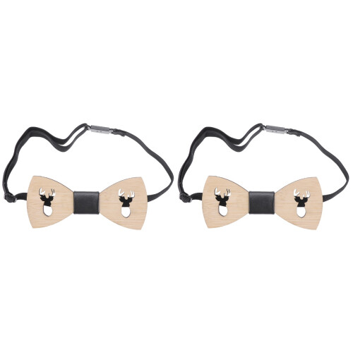 2 Holle Bamboe Stropdas Mannenkleding Bruiloft Feestaccessoires 1