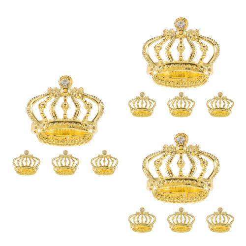 12 Goldfarbene Mit Strass In Kronenform 1