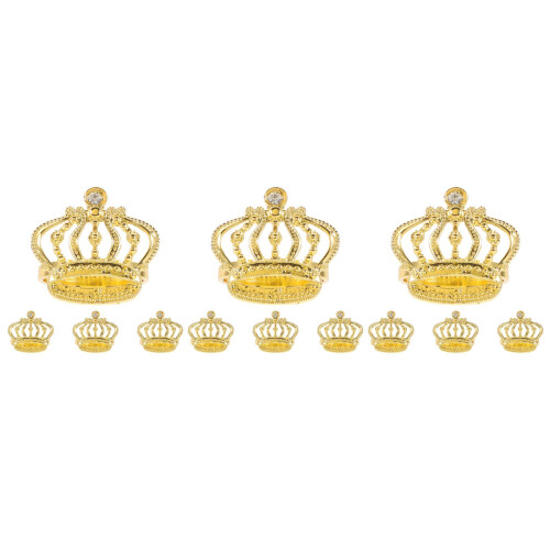 12 Goldfarbene Mit Strass In Kronenform 2