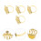 12 Goldfarbene Mit Strass In Kronenform 10