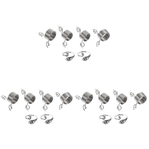 3Sets Zilveren Knitting Ring Met Creatieve Phoenix Voor DIY 1