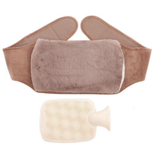 2 Sets Heizflasche Mit Plüsch-Gurt Warmwasserflasche