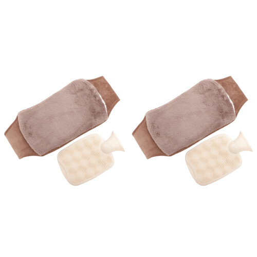 2 Sets Heizflasche Mit Plüsch-Gurt Warmwasserflasche 1