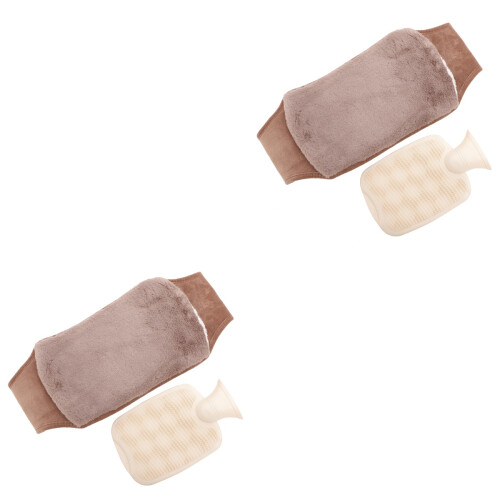 2 Sets Heizflasche Mit Plüsch-Gurt Warmwasserflasche 2