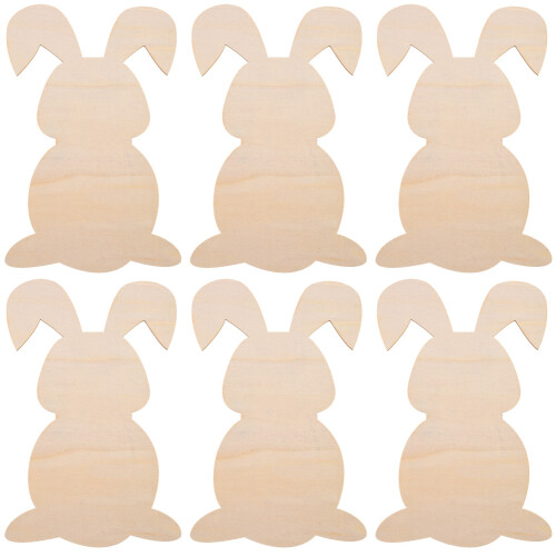 12 Leere Holzscheiben Häschen Holzschnitte 1