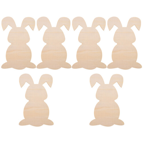 12 Leere Holzscheiben Häschen Holzschnitte 2